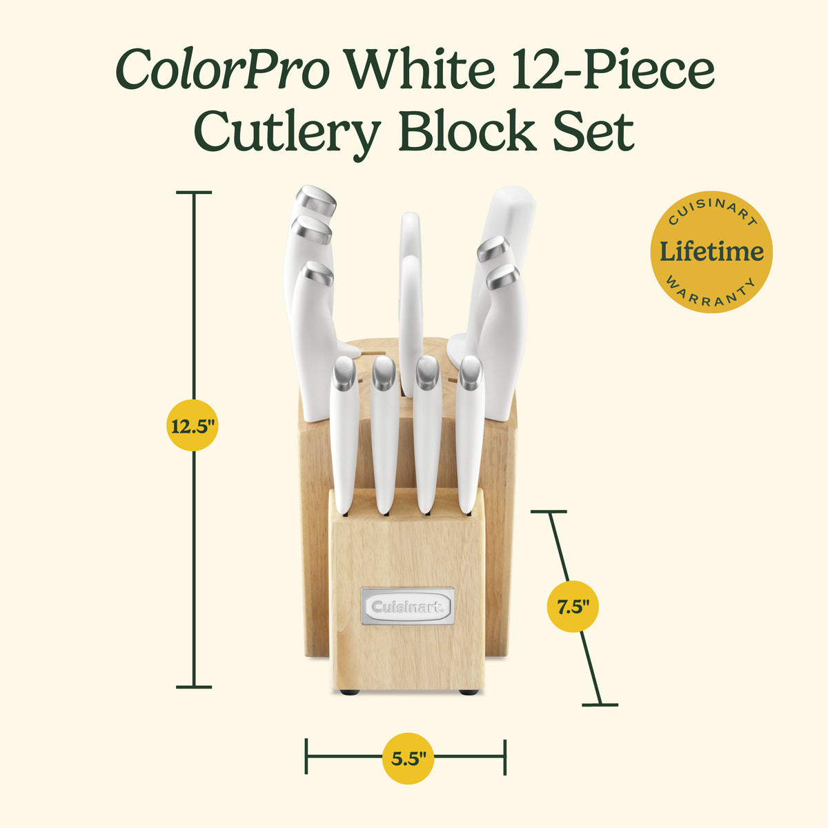 12-Pc ColorPro Knife Block Set (White) | Cuisinart Cutlery