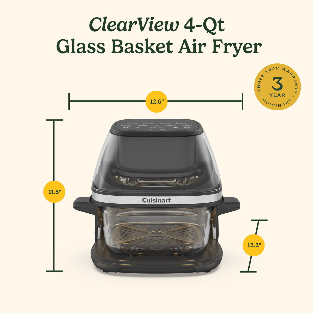 ClearView 4-quart Glass Basket Air Fryer | Cuisinart Appliances