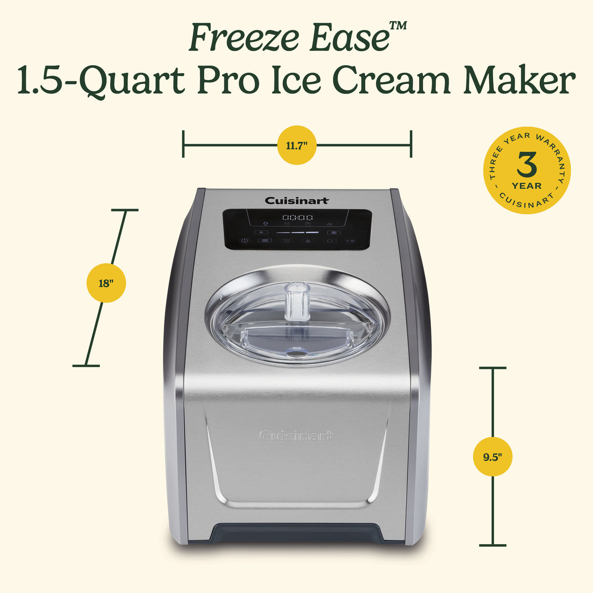 Freeze Ease 1.5qt Pro Ice Cream Maker | Cuisinart Appliances