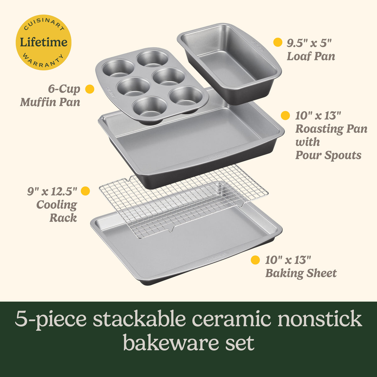 Chef's Confidence™ Stackable Ceramic Nonstick Bakeware | Cuisinart Bakeware