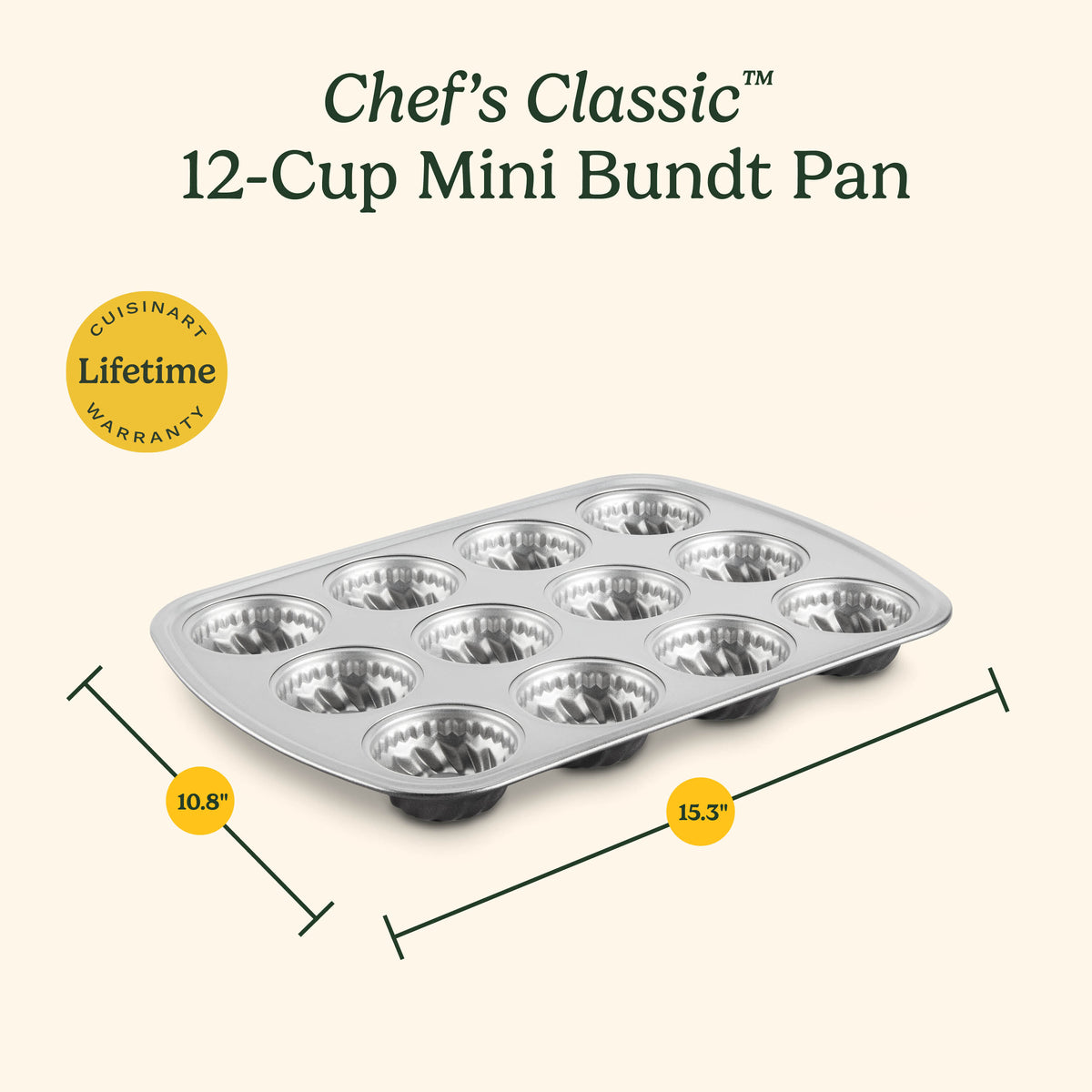 Chef's Classic™ Non-Stick 12-Cup Mini Fluted Cake Pan | Cuisinart Bakeware
