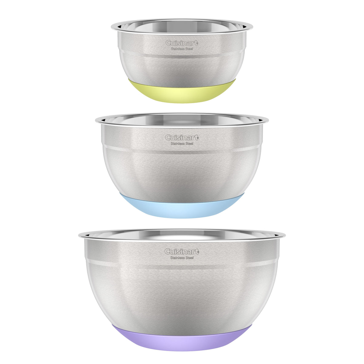 Stainless Steel Mixing Bowls with Non-slip Base (Set of 3) | Cuisinart Bakeware