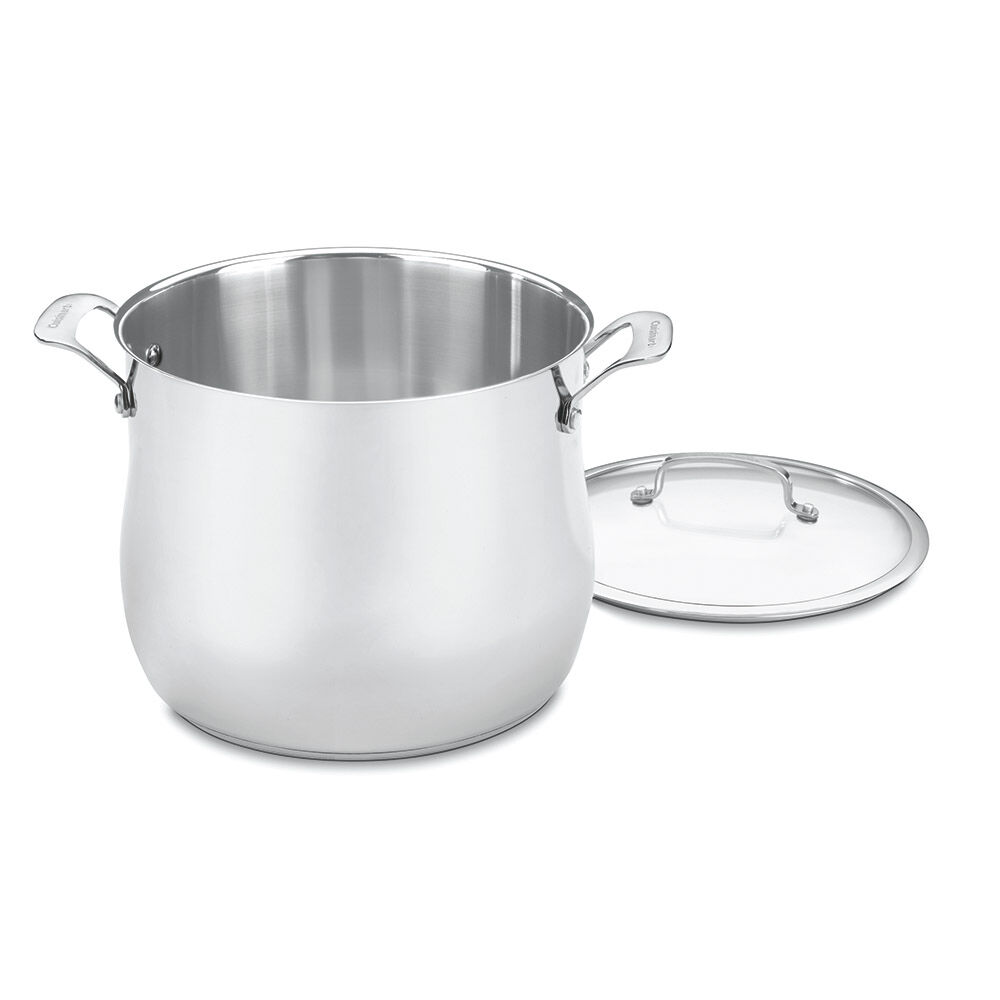 Contour® Stainless 12" Qt. Stockpot with Cover | Cuisinart Cookware