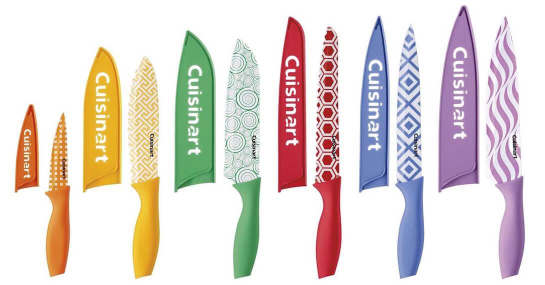 12 Piece Printed Color Knife Set with Blade Guards | Cuisinart Cutlery
