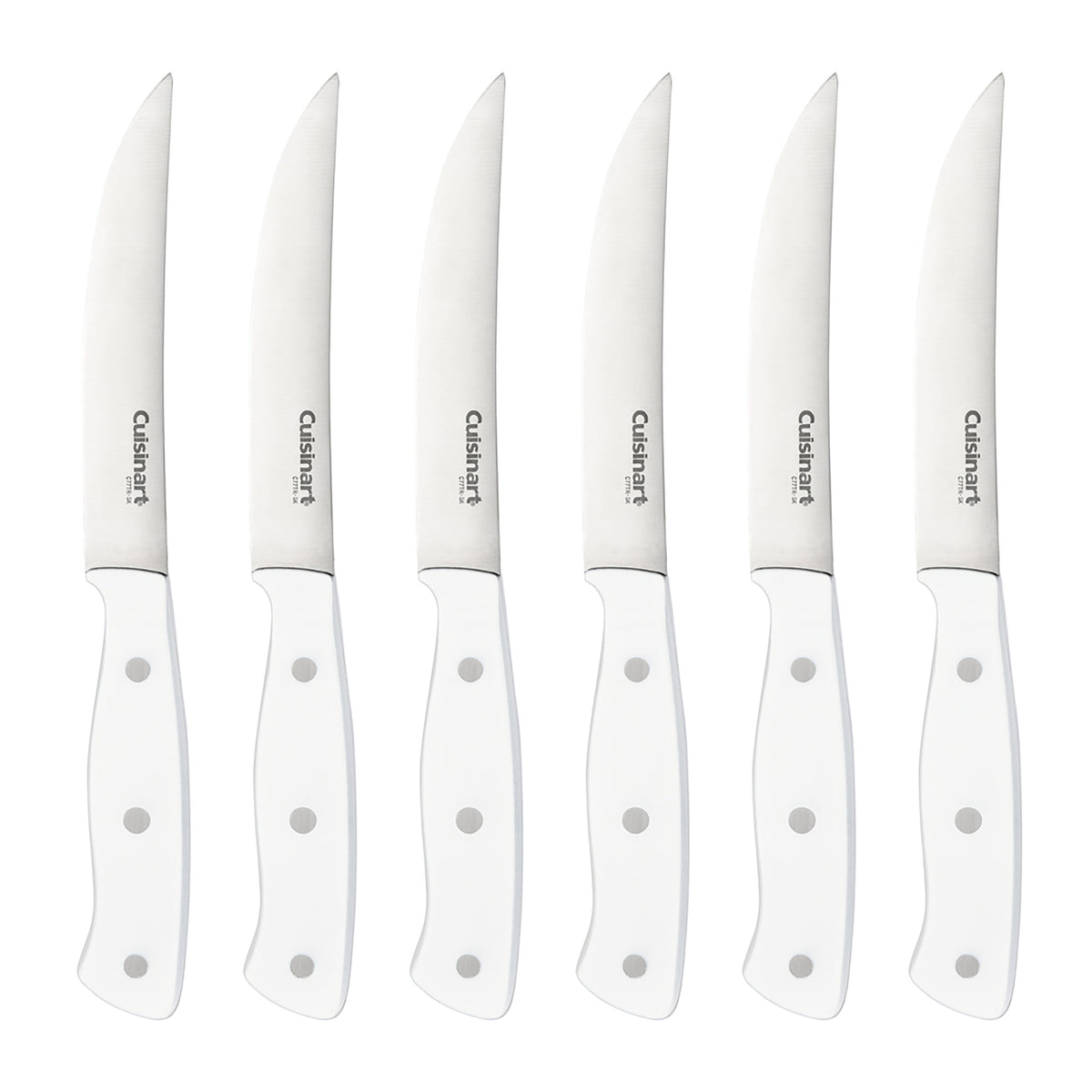 Classic Matte White Triple Rivet 6 Piece Steak Knife Set | Cuisinart Cutlery