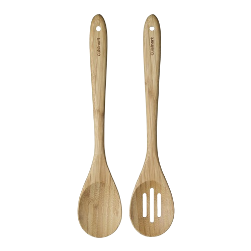 Bamboo wood 2pc Spoon Set (Solid and Slotted) | Cuisinart Tools & Gadgets