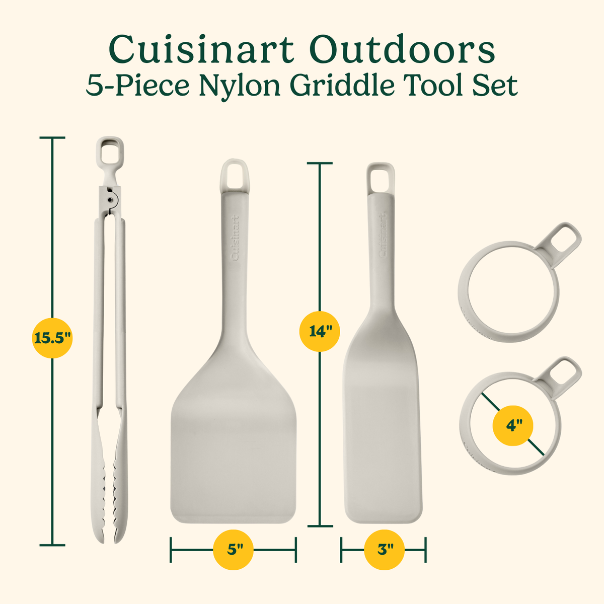 5-Piece Nylon Griddle Tool Set | Cuisinart Outdoors