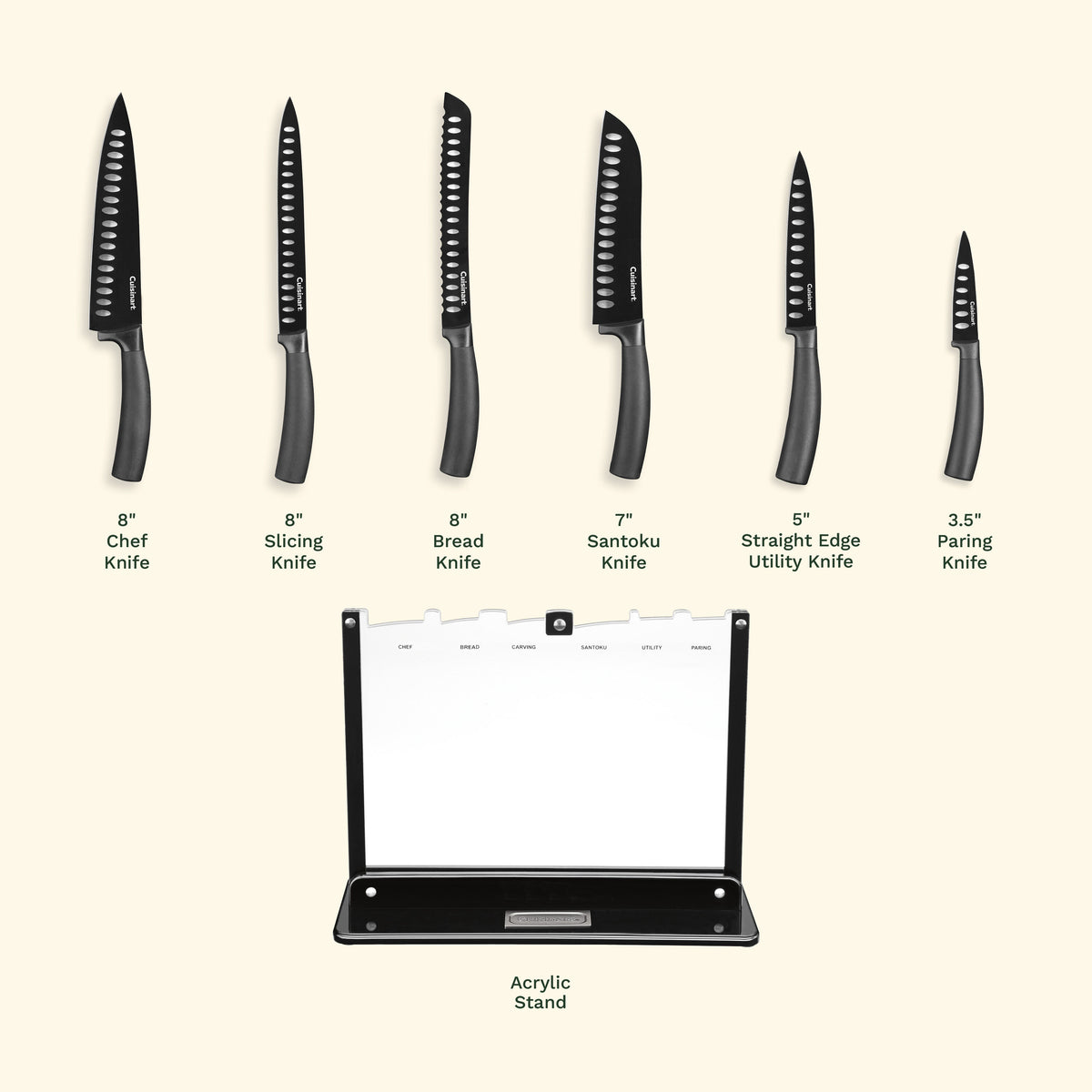 Nonstick Edge 7 Piece Knife Block Set | Cuisinart Cutlery