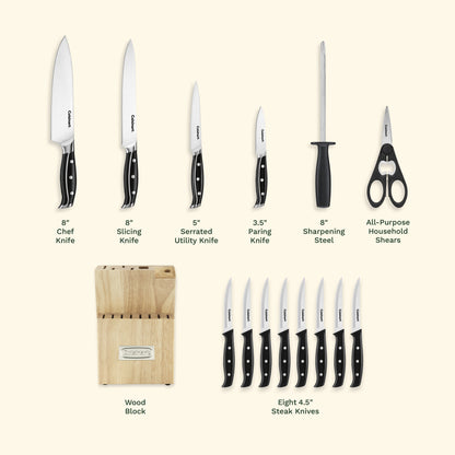 Nitrogen 15pc Cutlery Knife Block Set | Cuisinart Cutlery