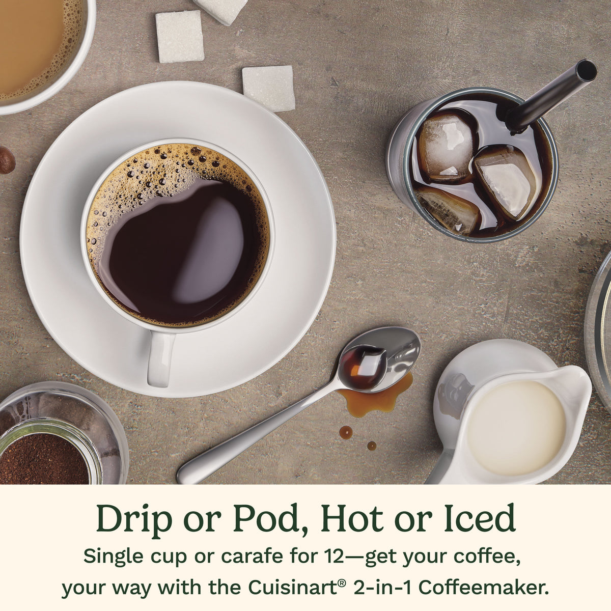 2-in-1 Coffee Maker: Single-Serve, Drip, Hot/Iced | Cuisinart Appliances