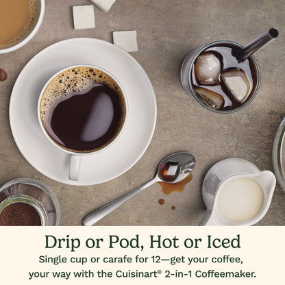 2-in-1 Coffee Maker: Single-Serve, Drip, Hot/Iced | Cuisinart Appliances