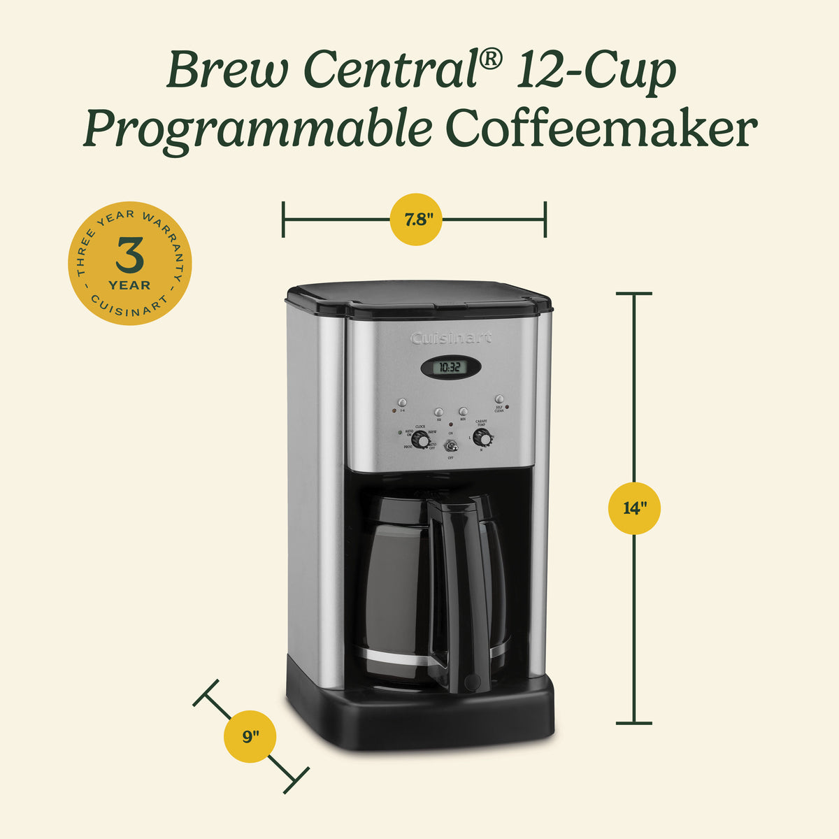 Brew Central 12 Cup Programmable Coffee Maker | Cuisinart Appliances