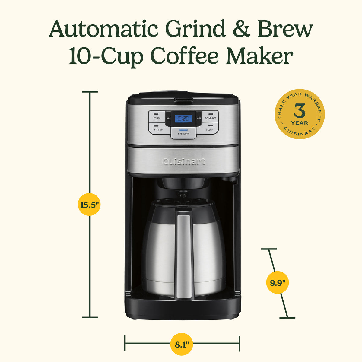 Automatic Grind & Brew 10-Cup Thermal Coffee Maker | Cuisinart Appliances