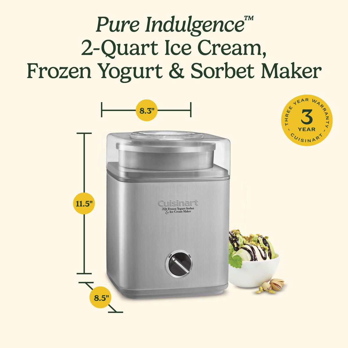Pure Indulgence Frozen Yogurt-Sorbet & Ice Cream Maker | Cuisinart Appliances