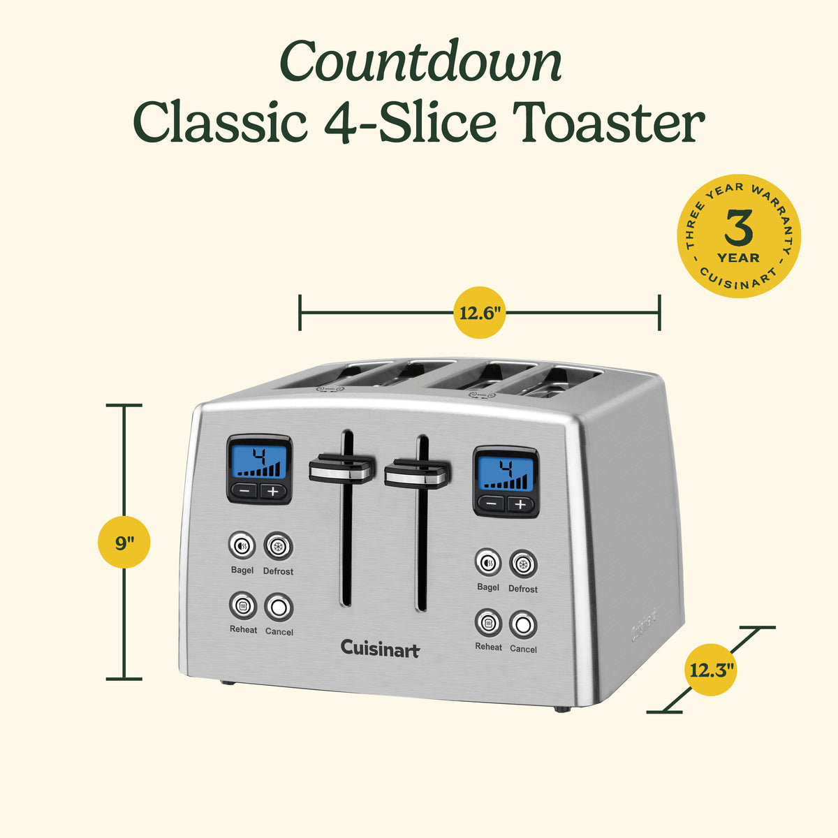 4 Slice Countdown Metal Toaster | Cuisinart Appliances
