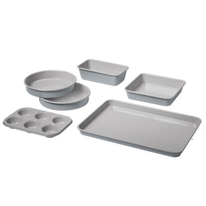 6-Pc Culinary Collection Ceramic Nonstick Bakeware Set - Gorgeous Gray | Cuisinart Bakeware