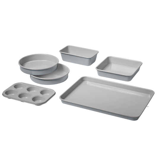 6-Pc Culinary Collection Ceramic Nonstick Bakeware Set - Gorgeous Gray | Cuisinart Bakeware