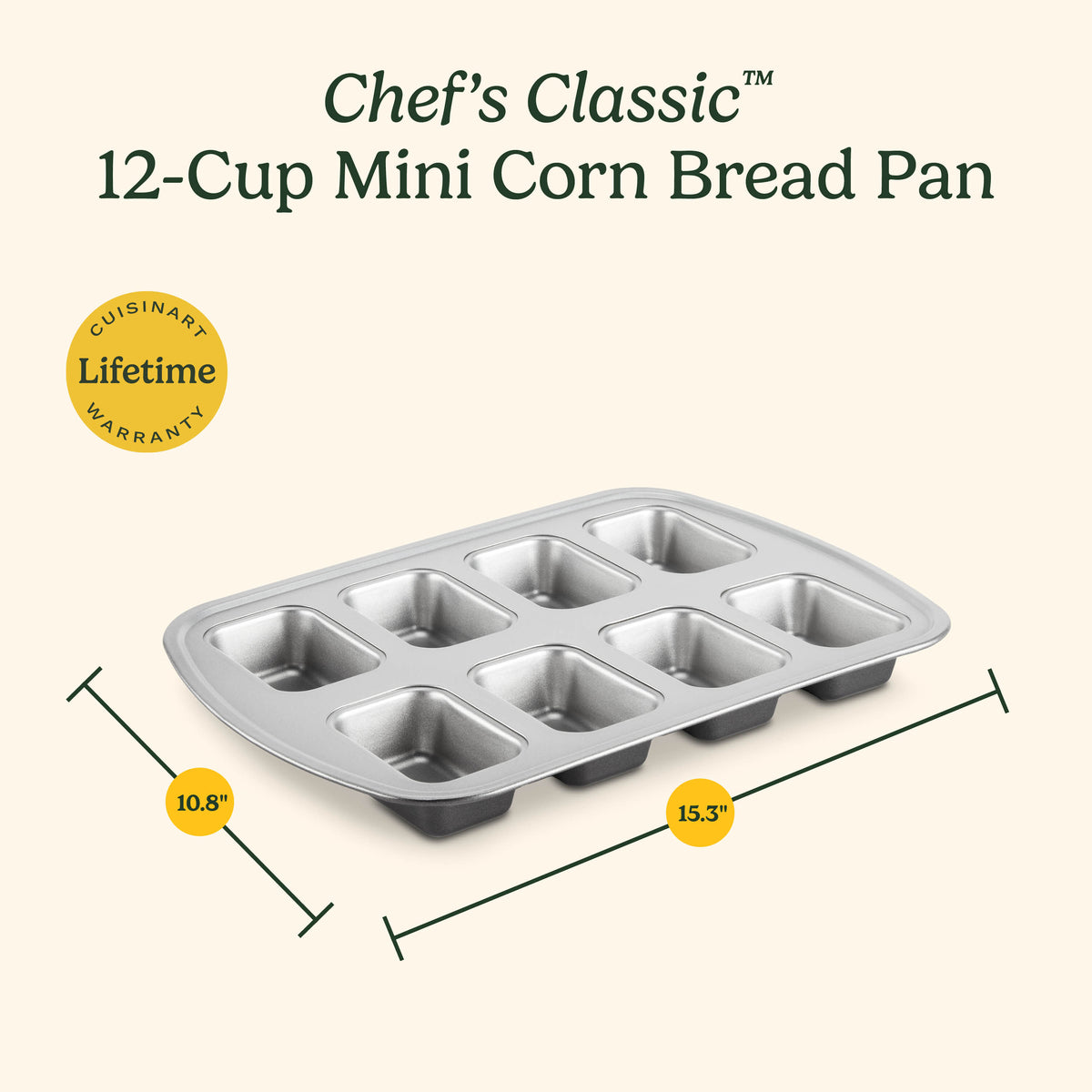 Chef's Classic™ Non-Stick 8-Cup Mini Cornbread Pan | Cuisinart Bakeware
