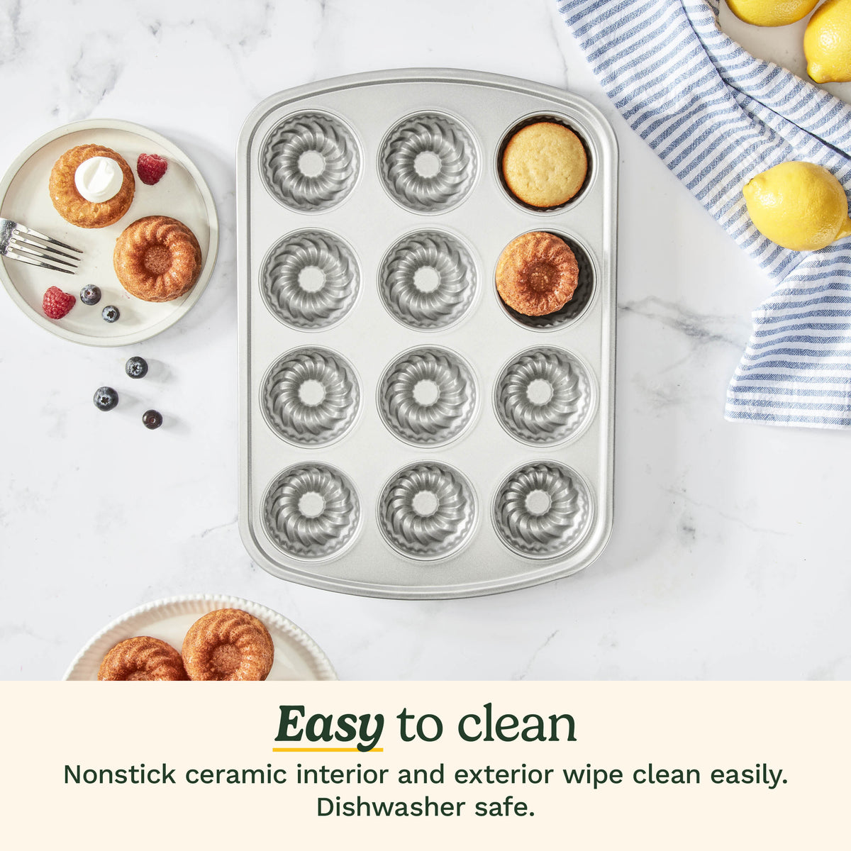 Chef's Classic™ Non-Stick 12-Cup Mini Fluted Cake Pan | Cuisinart Bakeware