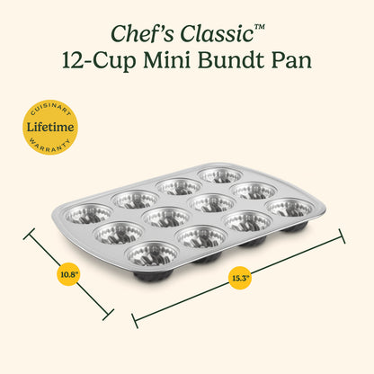 Chef's Classic™ Non-Stick 12-Cup Mini Fluted Cake Pan | Cuisinart Bakeware