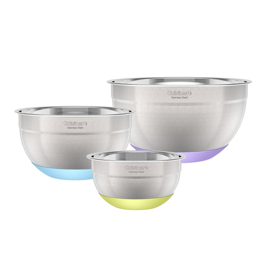 Stainless Steel Mixing Bowls with Non-slip Base (Set of 3) | Cuisinart Bakeware