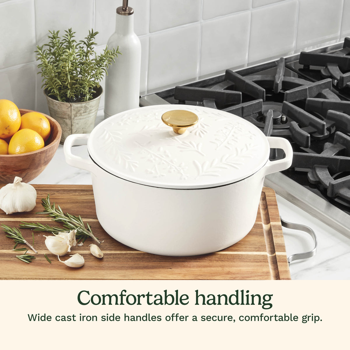 Earth & Essence 5 Qt. Casserole with Cover - Rosemary & Thyme Design | Cuisinart Cookware
