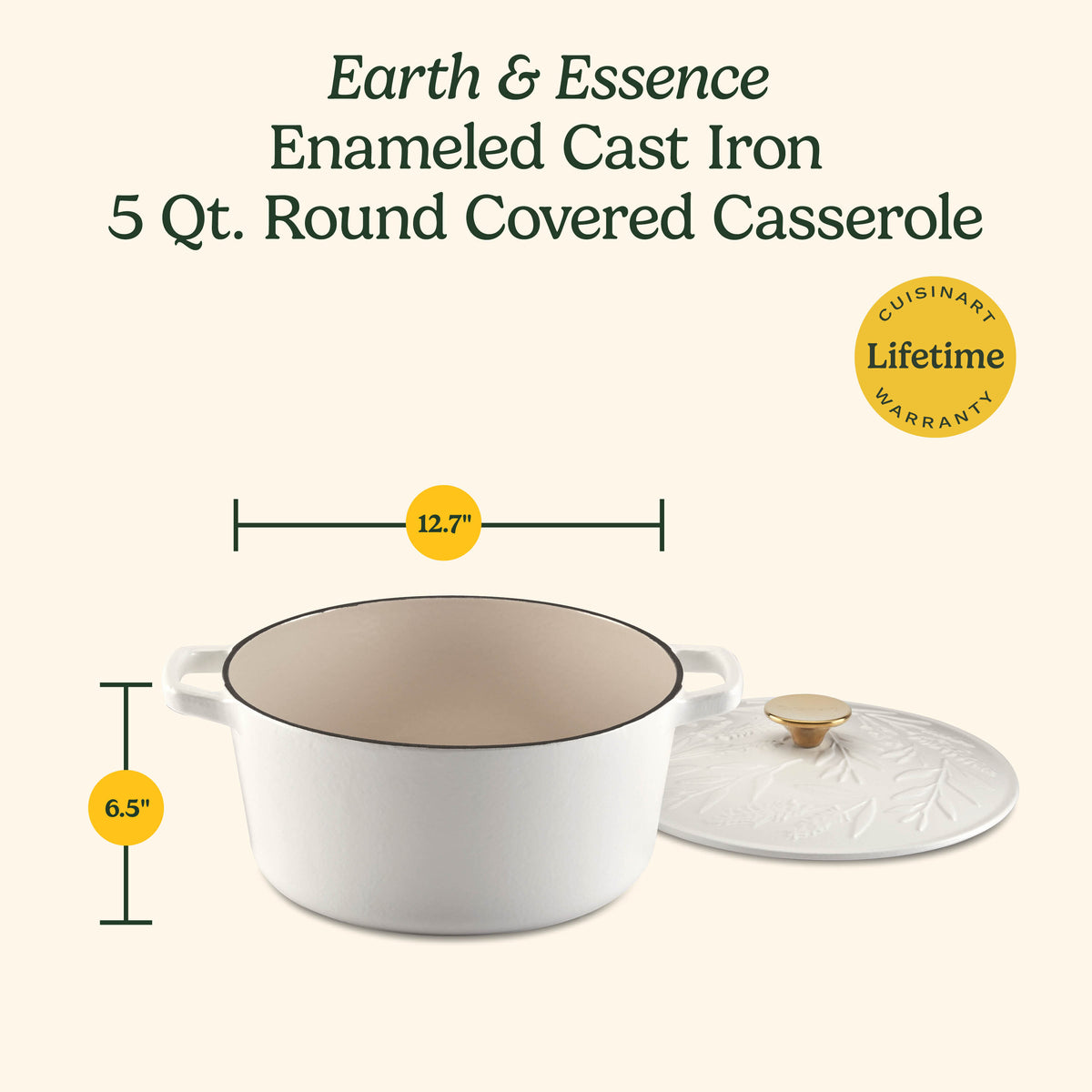 Earth & Essence 5 Qt. Casserole with Cover - Sage Design | Cuisinart Cookware