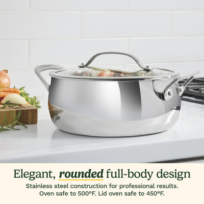PureClad™ Triple-Ply 4.5 Qt. Stainless Steel Dutch Oven wth Cover | Cuisinart Cookware