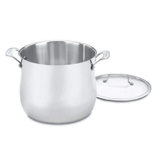 Contour® Stainless 12" Qt. Stockpot with Cover | Cuisinart Cookware