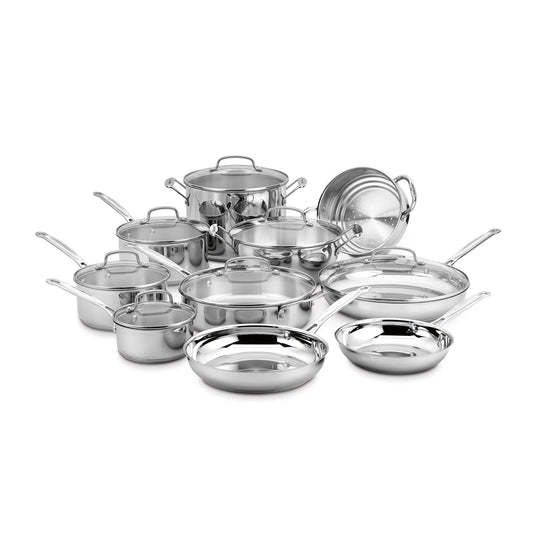 Chef's Classic Stainless Cookware Set, 17-Piece | Cuisinart Cookware