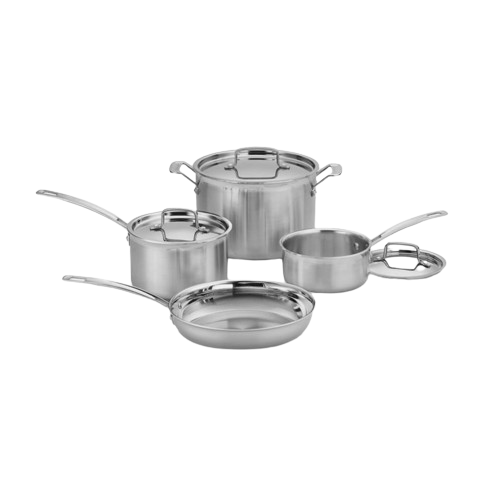 MultiClad Pro Triple Ply Stainless Cookware 7 Piece Set | Cuisinart Cookware