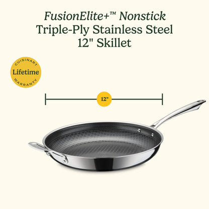 FusionPlus™ Hybrid Stainless Steel 12" Skillet with Helper | Cuisinart Cookware