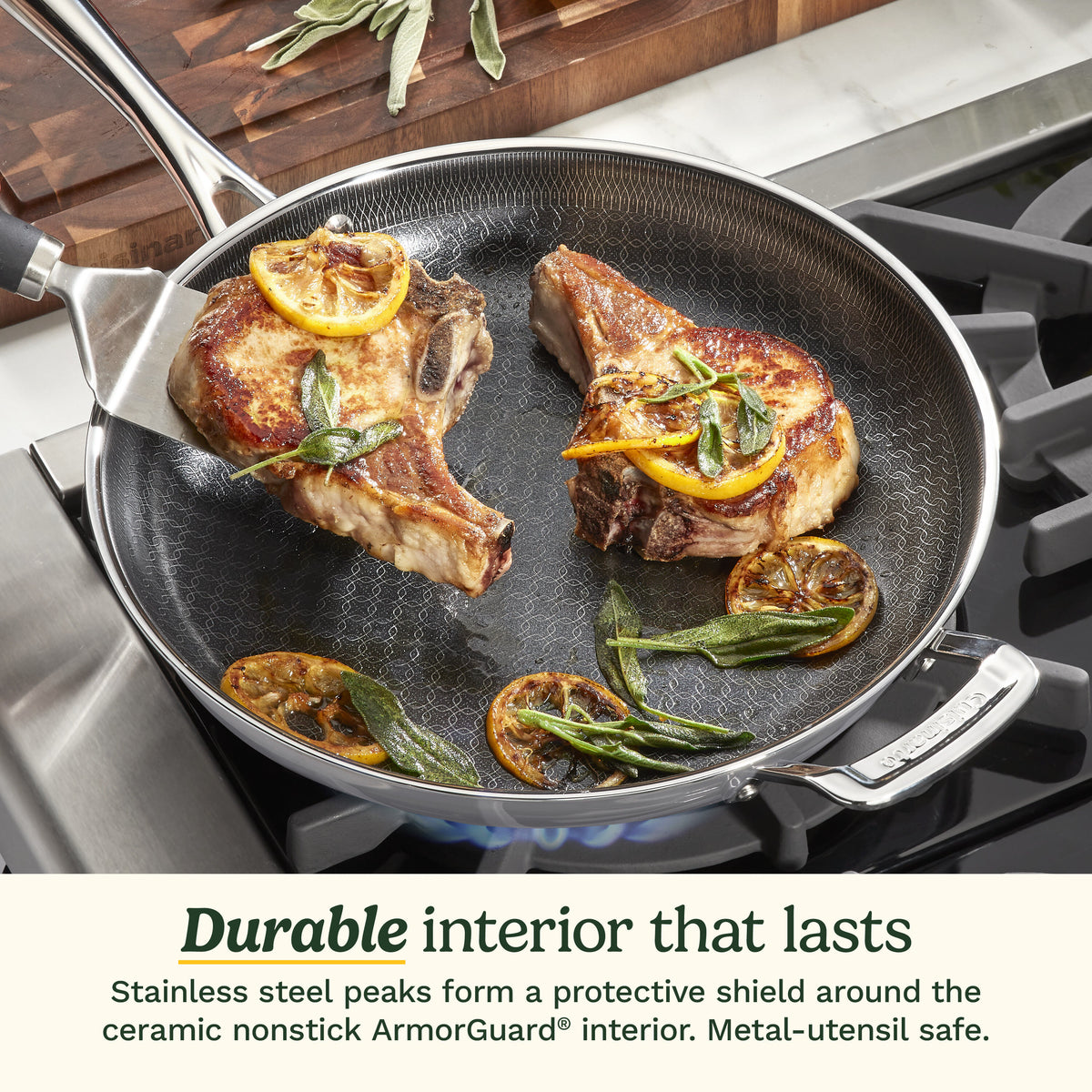 FusionPlus™ Hybrid Stainless Steel 12" Skillet with Helper | Cuisinart Cookware