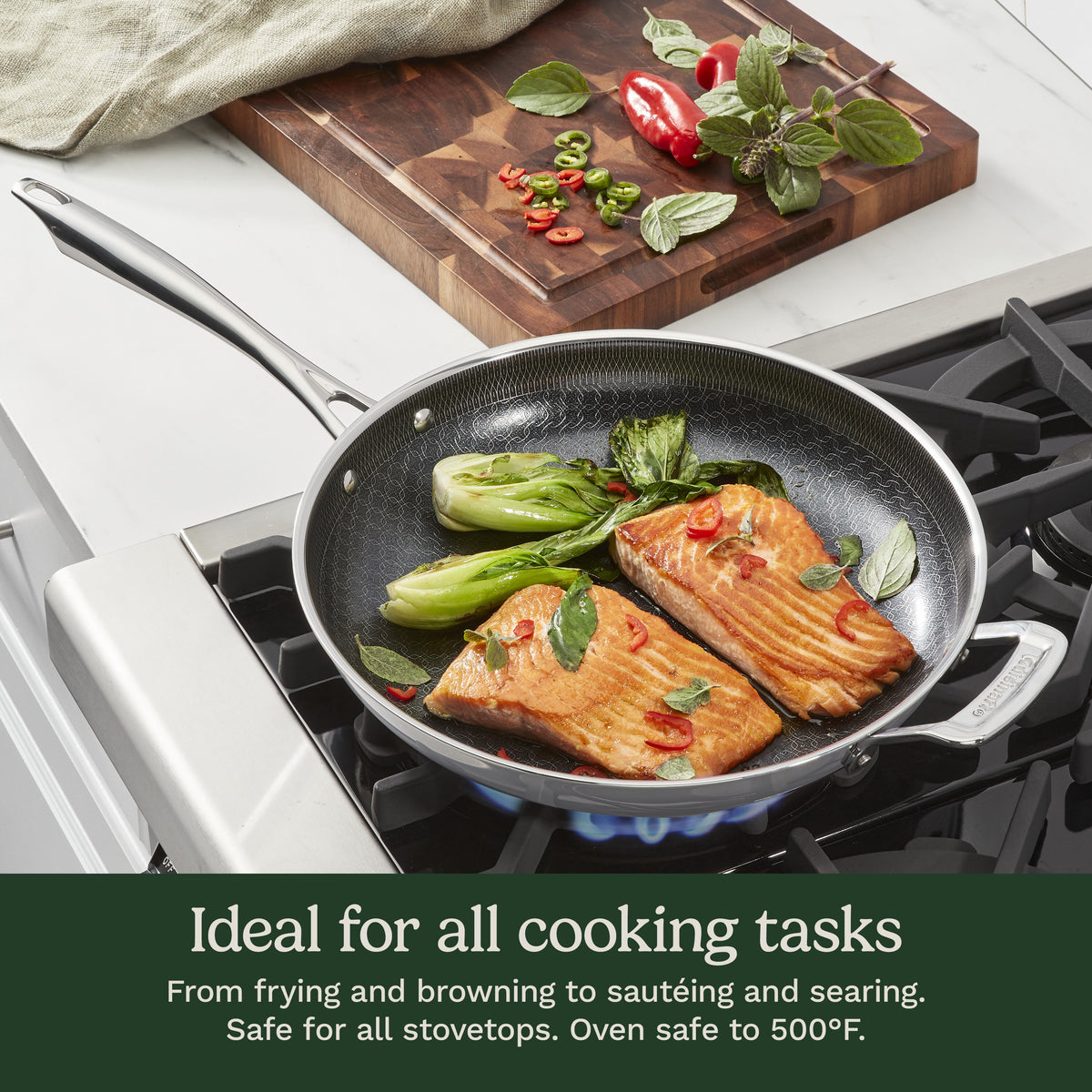 FusionPlus™ Hybrid Stainless Steel 12" Skillet with Helper | Cuisinart Cookware