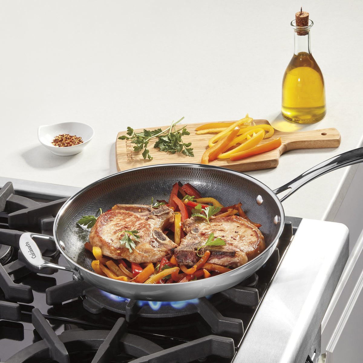 FusionPlus™ Hybrid Stainless Steel 12" Skillet with Helper | Cuisinart Cookware