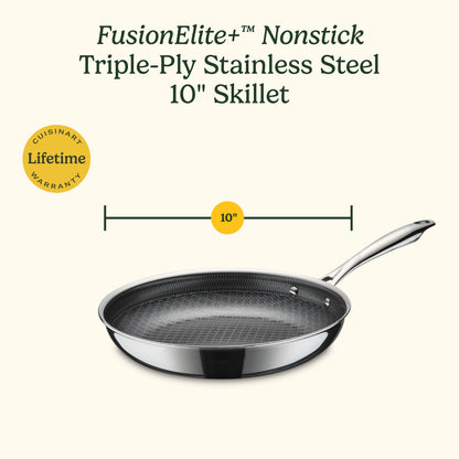 FusionElite+™ Nonstick Tri-Ply Stainless Steel 10" Skillet | Cuisinart Cookware