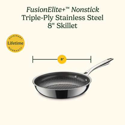 FusionElite+™ Nonstick Tri-Ply Stainless Steel 8" Skillet | Cuisinart Cookware