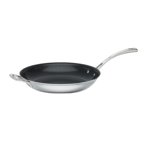 French Classic Tri-Ply Stainless Cookware 12" Nonstick Frying Pan with Helper Handle | Cuisinart Cookware