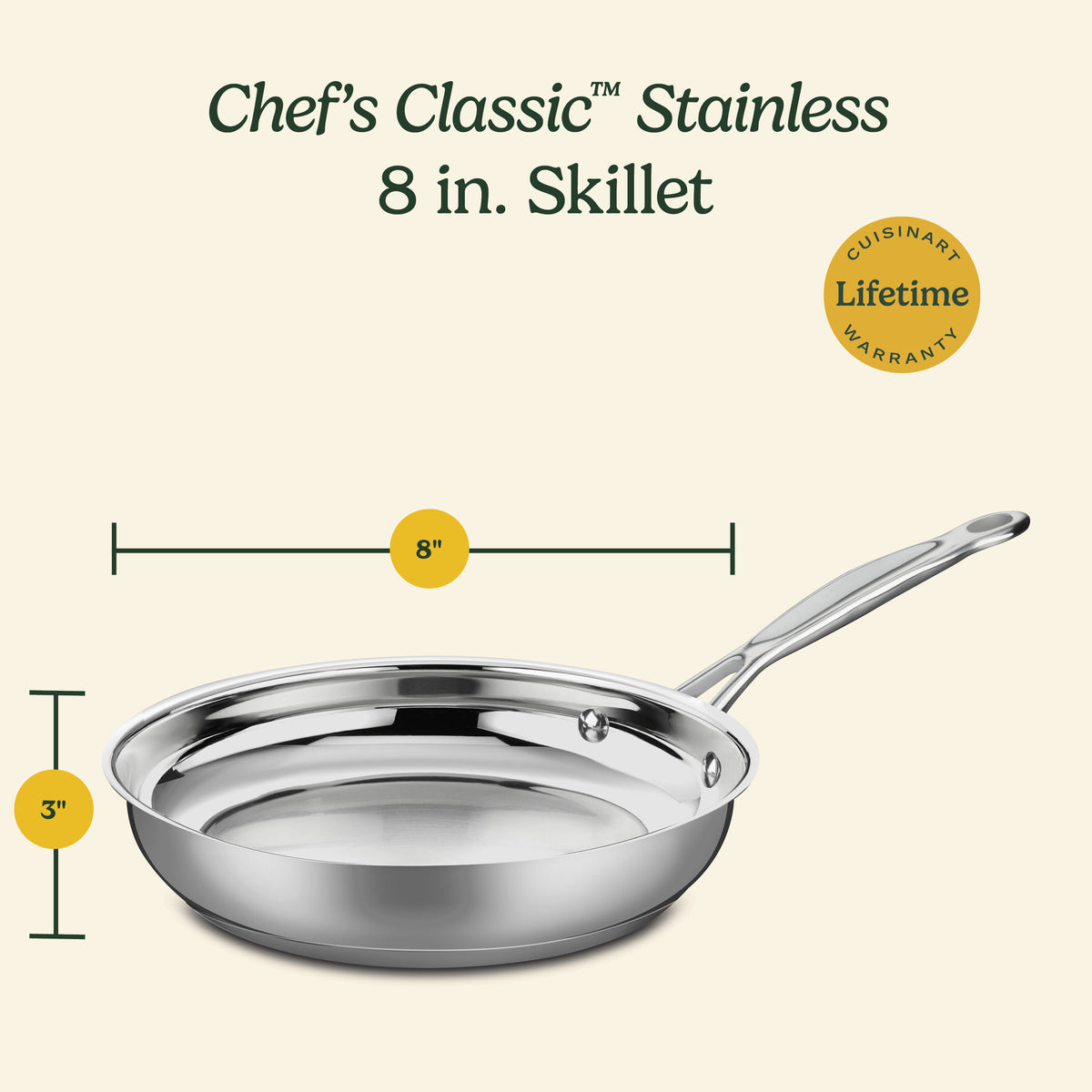 Chef's Classic™ Stainless 8'' Skillet | Cuisinart Cookware