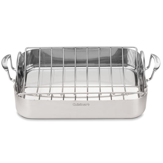 MultiClad Pro Triple Ply Stainless Cookware 16" Roasting Pan with Rack | Cuisinart Cookware