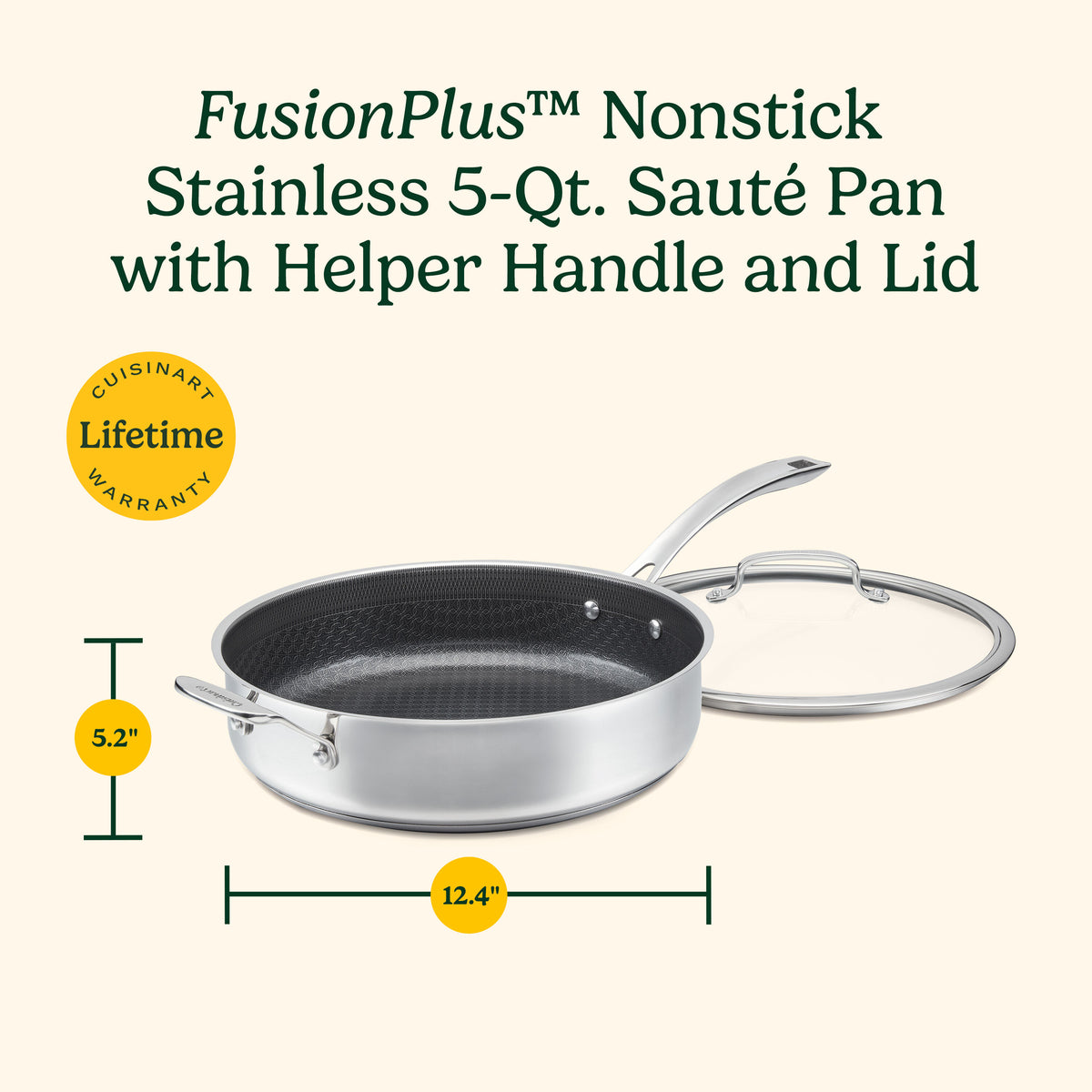 FusionPlus™ Hybrid 5qt Sauté Pan with Cast HH & Lid | Cuisinart Cookware
