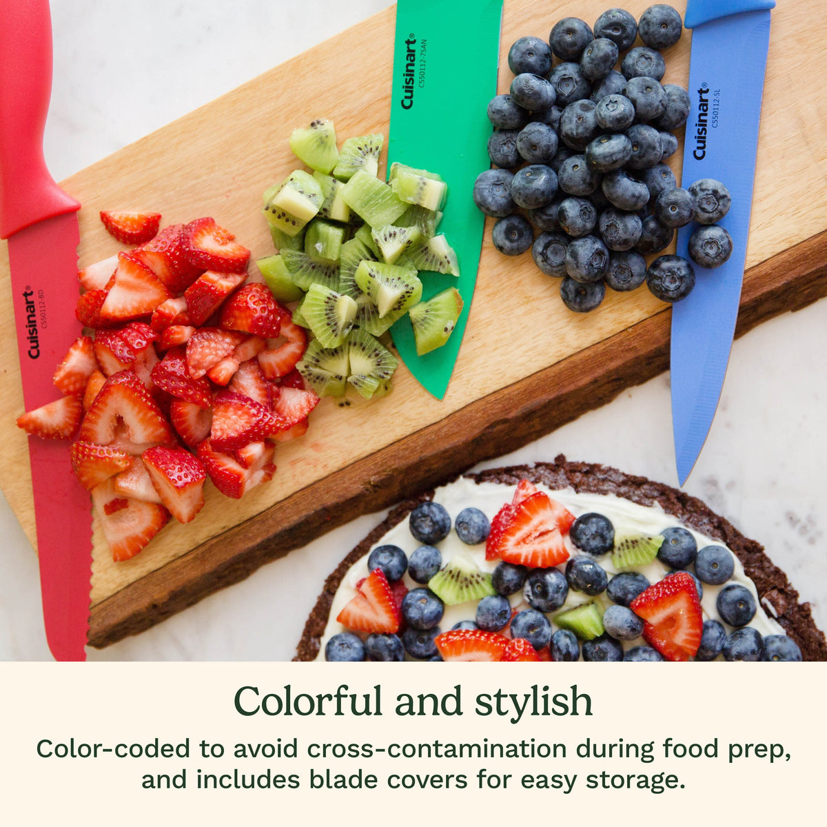 12 Piece Nonstick Color Knife Set with Blade Guards | Cuisinart Cutlery