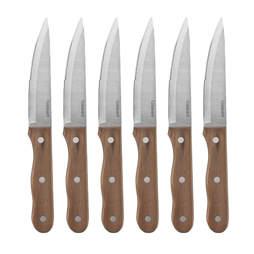 6 Piece Triple Rivet Walnut Steak Knife Set | Cuisinart Cutlery