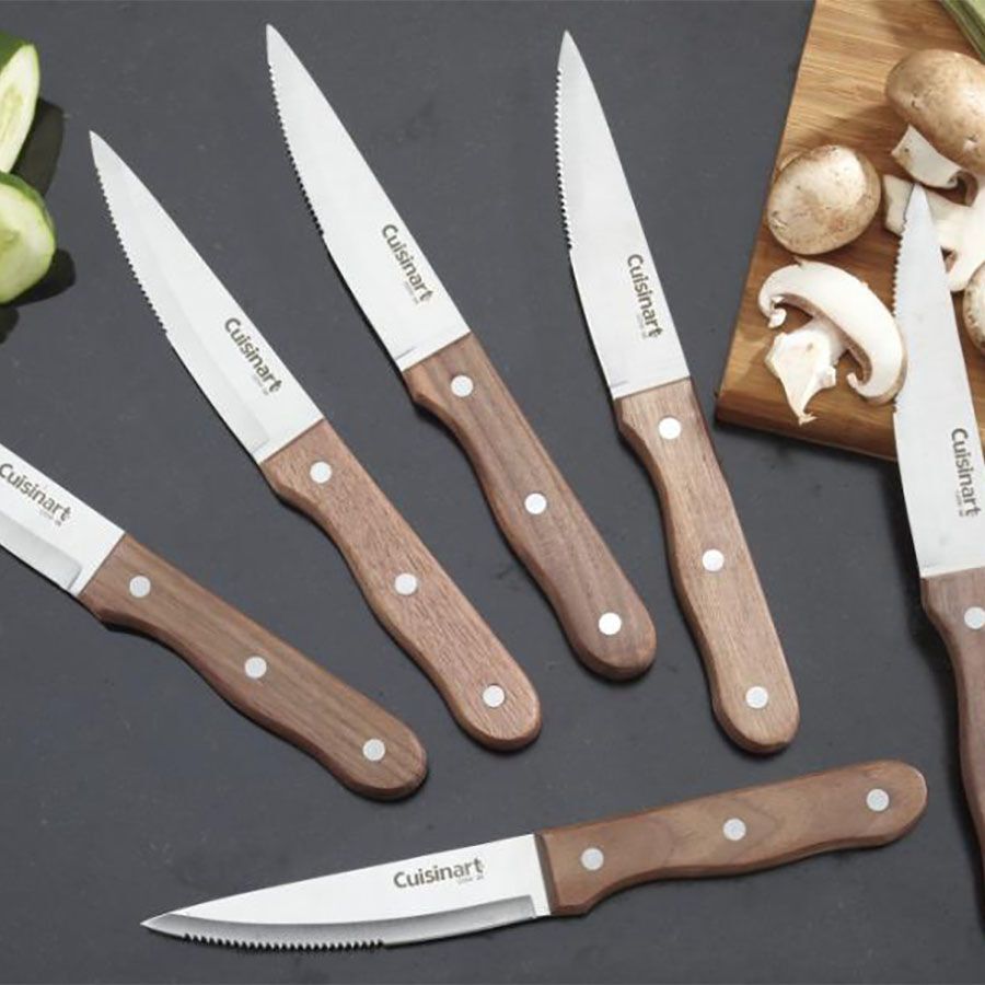 6 Piece Triple Rivet Walnut Steak Knife Set | Cuisinart Cutlery