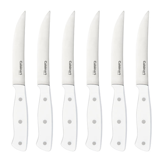 Classic Matte White Triple Rivet 6 Piece Steak Knife Set | Cuisinart Cutlery