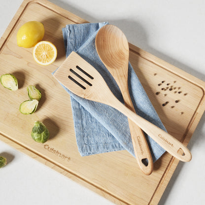 GreenGourmet® Maple Wood 2-Pc Tool Set (Slotted Turner & Solid Spoon) | Cuisinart Tools & Gadgets