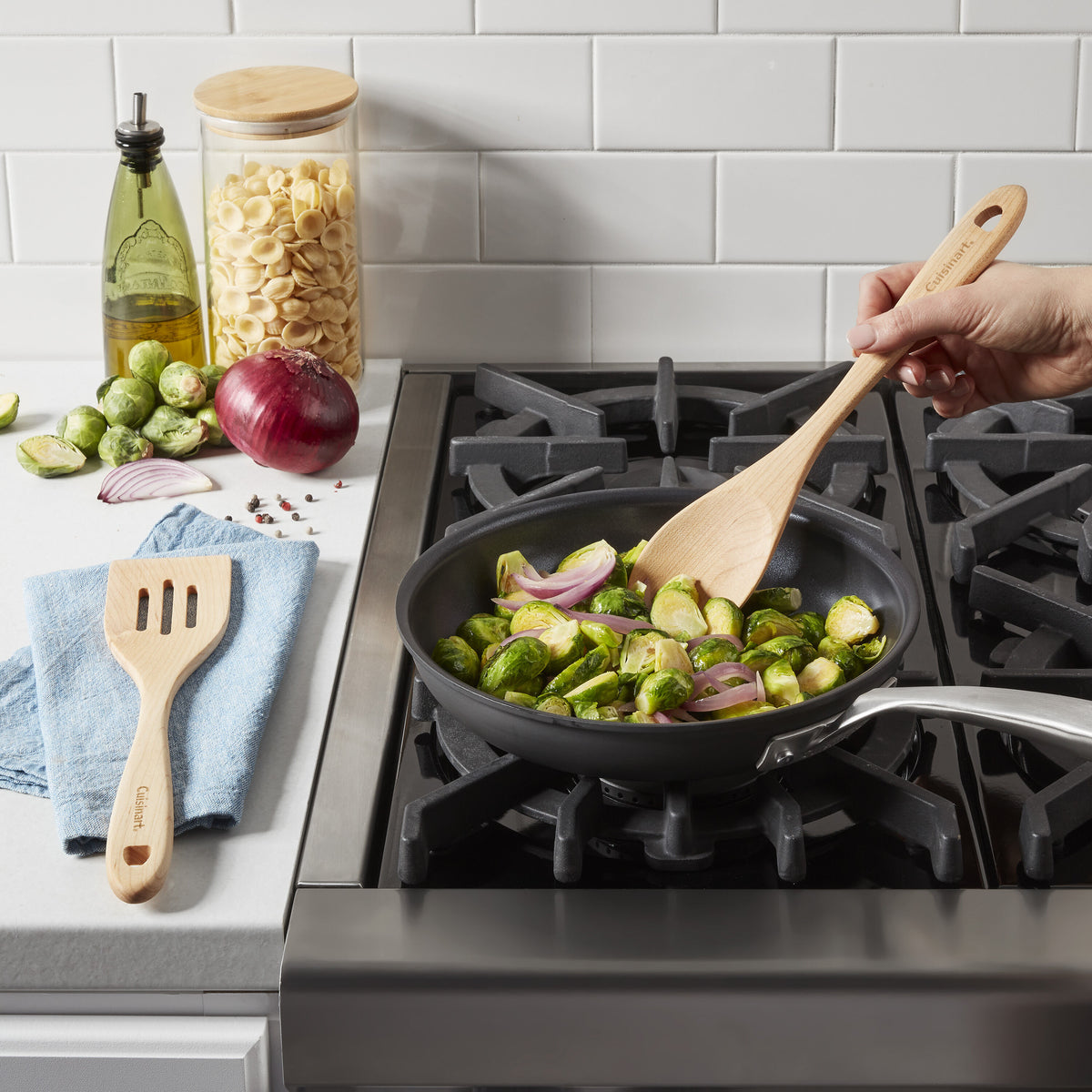 GreenGourmet® Maple Wood 2-Pc Tool Set (Slotted Turner & Solid Spoon) | Cuisinart Tools & Gadgets