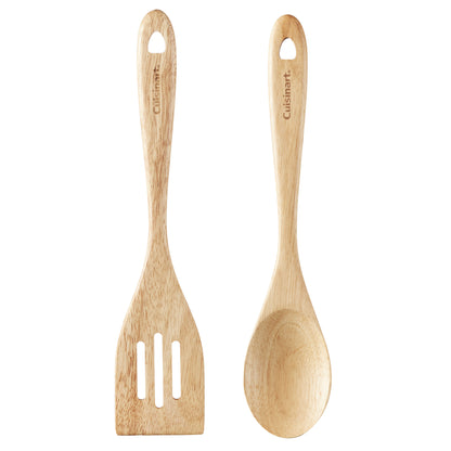 GreenGourmet® Rubberwood 2-Pc Tool Set (Slotted Turner & Solid Spoon) | Cuisinart Tools & Gadgets