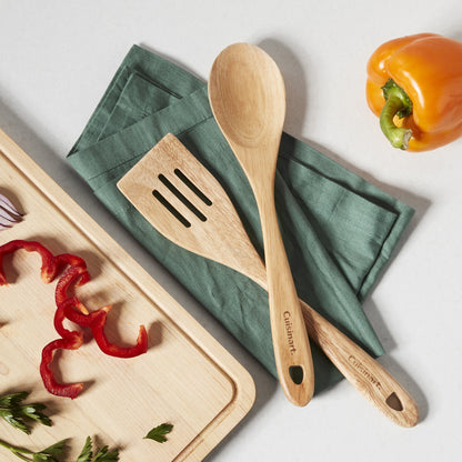 GreenGourmet® Rubberwood 2-Pc Tool Set (Slotted Turner & Solid Spoon) | Cuisinart Tools & Gadgets