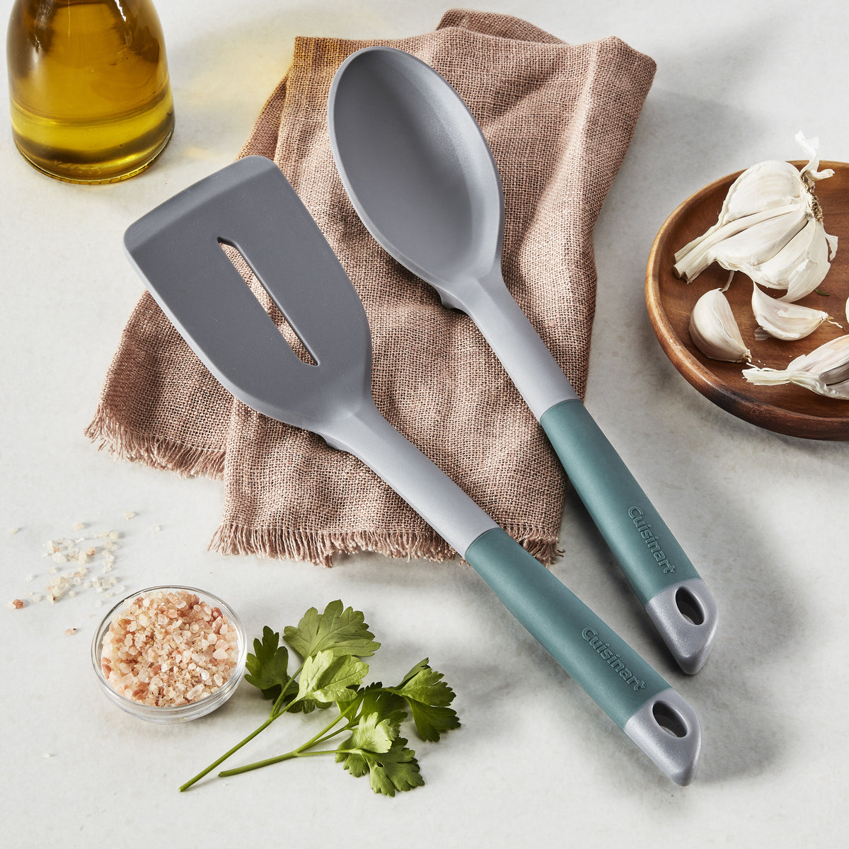 FlexTouch 2pc Tool Set: Slotted Turner & Solid Spoon | Cuisinart Tools & Gadgets